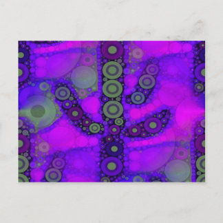 Funky Blue Lila Saguaro Cactus Mosaic Vykort