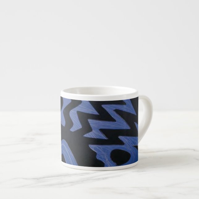 Funky Blue Zigzag Specialty Mugg Espressomugg (Framsida höger)