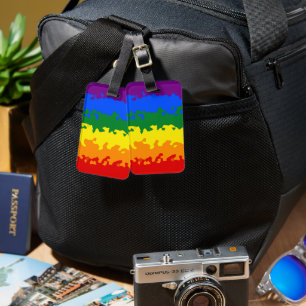 Funky Boho Abstrakt Gay Rainbow Mosaic Pride Flagg Bagagebricka