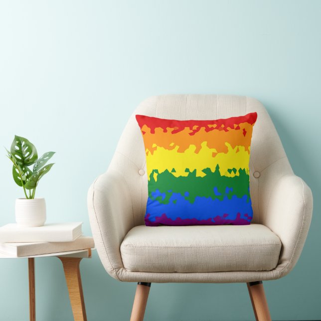 Funky Boho Abstrakt Gay Rainbow Mosaic Pride Flagg Kudde (Stol)