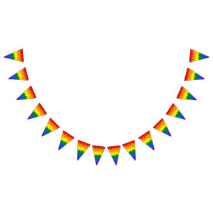 Funky Boho Abstrakt Gay Rainbow Mosaic Pride Flagg Vimplar