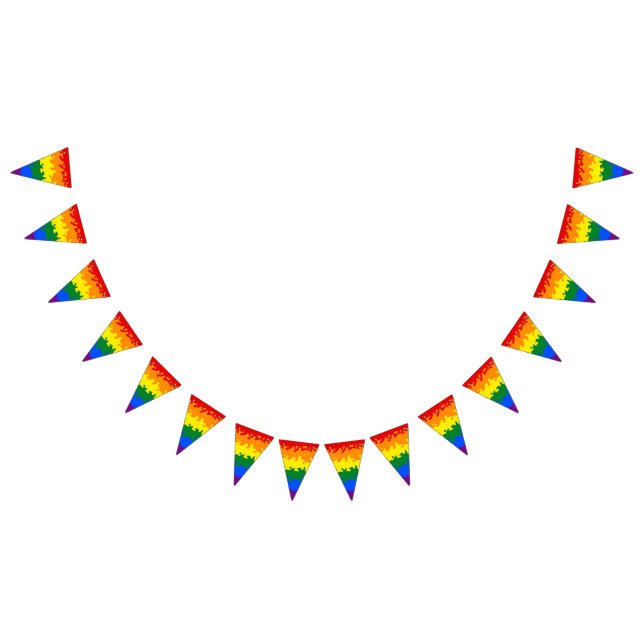 Funky Boho Abstrakt Gay Rainbow Mosaic Pride Flagg Vimplar (Alla)