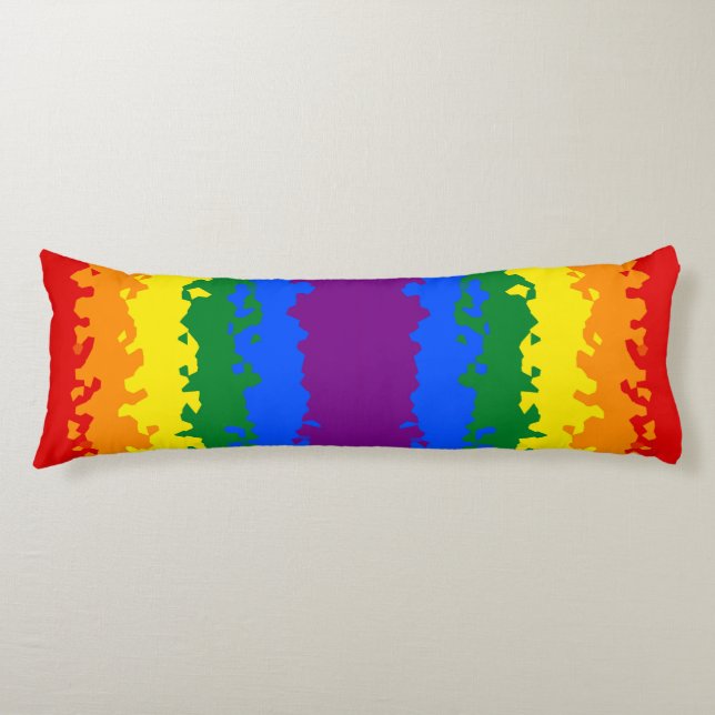 Funky Boho Abstrakt HBTQ Regnbågsmosaik Prideflagg Kroppskudde (Framsidan)