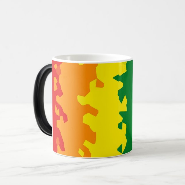 Funky Boho Abstrakt HBTQ Regnbågsmosaik Prideflagg Magisk Mugg (Framsida vänster)