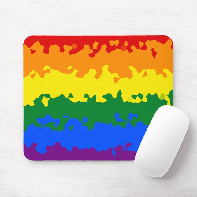 Funky Boho Abstrakt HBTQ Regnbågsmosaik Prideflagg Musmatta (Med mus)