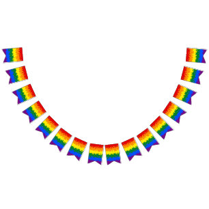 Funky Boho Abstrakt HBTQ Regnbågsmosaik Prideflagg Vimplar