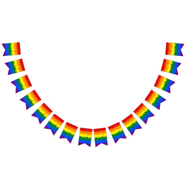 Funky Boho Abstrakt HBTQ Regnbågsmosaik Prideflagg Vimplar (Alla)