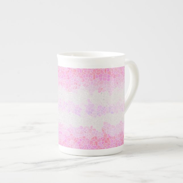 Funky Boho Abstrakt Mosaik Pomosexuell Pride Flagg Benporslin Mugg (Framsida höger)