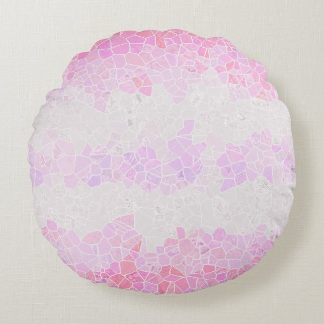 Funky Boho Abstrakt Mosaik Pomosexuell Pride Flagg Rund Kudde (Framsidan)