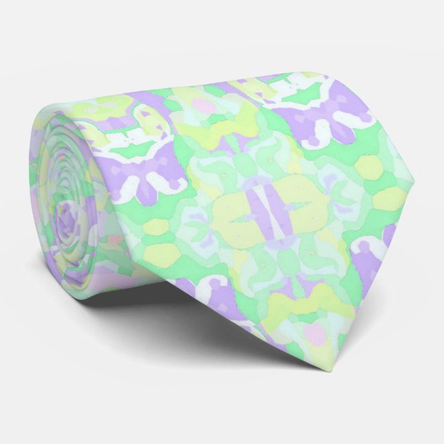 Funky Boho Eklektisk Pastell Trippig Hippie Mandal Slips (Rullad)