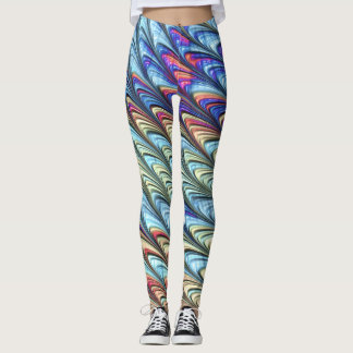Funky Boho Färgglad Psykedelisk Våg Abstrakt Konst Leggings