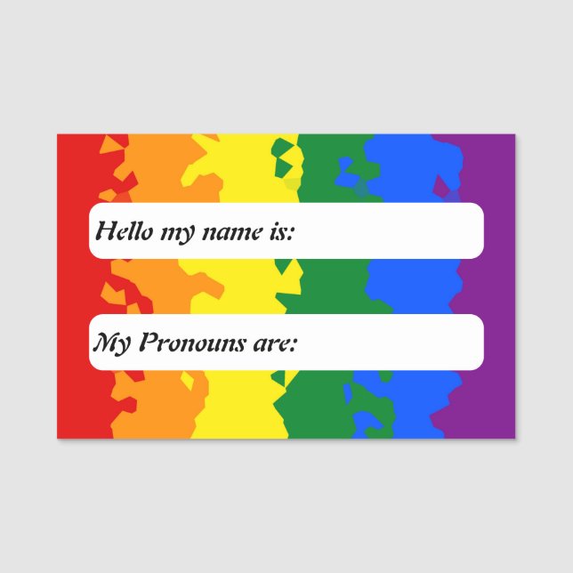 Funky Boho Rainbow Anpassade Gay pride Flagga Namnbricka (Framsida)