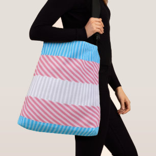 Funky Boho Rand Abstrakt Transgender Pride Flagga Axelväska