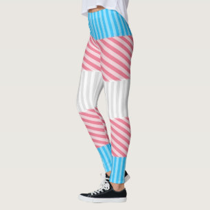 Funky Boho Rand Abstrakt Transgender Pride Flagga Leggings