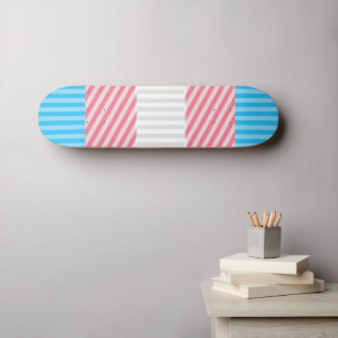 Funky Boho Rand Abstrakt Transgender Pride Flagga Mini Skateboard Bräda 18,5 Cm