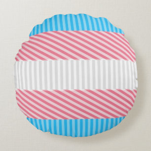 Funky Boho Rand Abstrakt Transgender Pride Flagga Rund Kudde