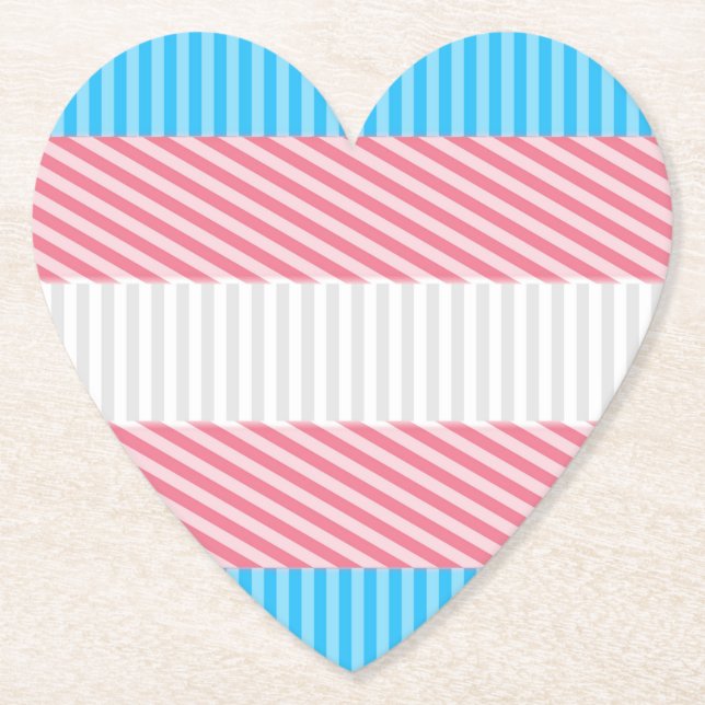 Funky Boho Rand Abstrakt Transgender Pride Flagga Underlägg Papper (Framsida)