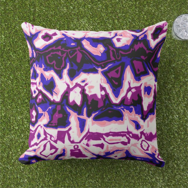 Funky Boho Retro Marmor Oranga Könsfluid Stolthet Kudde (Gräs)