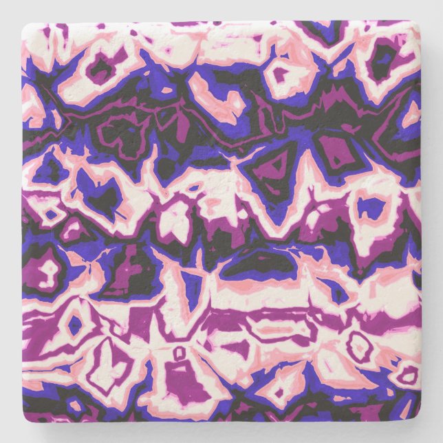 Funky Boho Retro Marmor Oranga Könsfluid Stolthet Stenunderlägg (Framsidan)