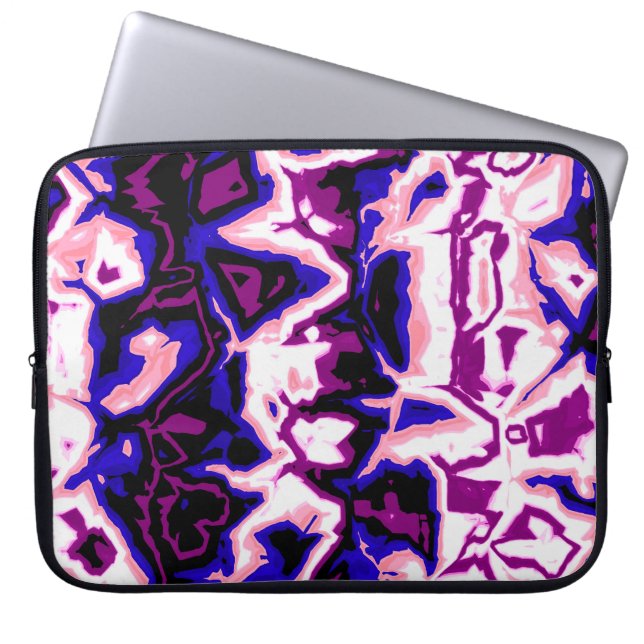 Funky Boho Retro Marmorade Ränder Genderfluid Stol Laptop Fodral (Framsidan)