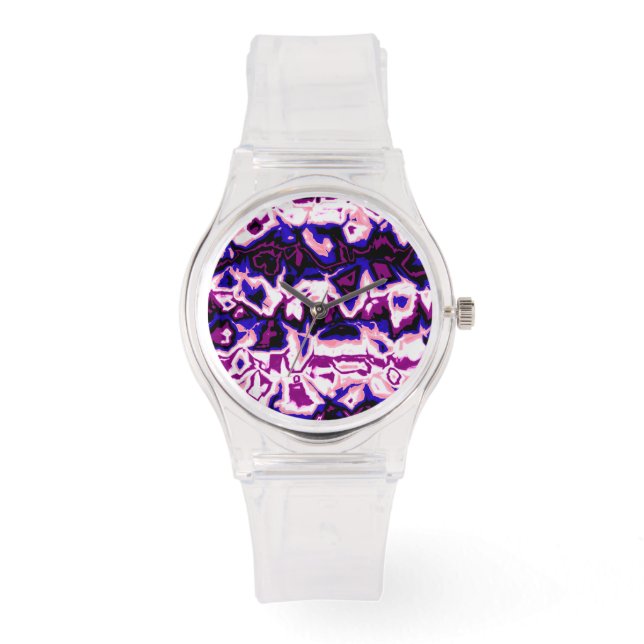 Funky Boho Retro Marmoreringar Ränder Genderfluid  Armbandsur (Framsida)