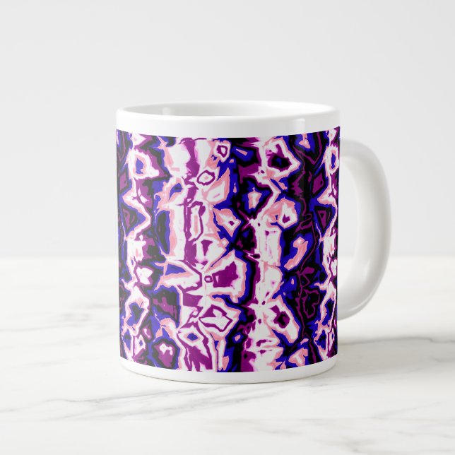 Funky Boho Retro Marmoriserade Ränder Genderfluid  Jumbo Mugg (Framsida höger)