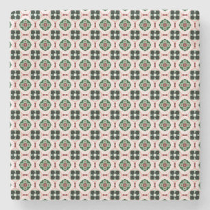 Funky Boho Retro Söt Abstrakt Julmönster Stenunderlägg