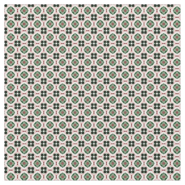 Funky Boho Retro Söt Abstrakt Julmönster Tyg (Närbild)
