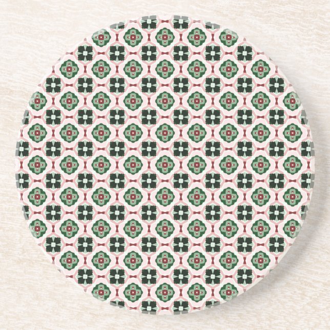 Funky Boho Retro Söt Abstrakt Julmönster Underlägg (Framsidan)