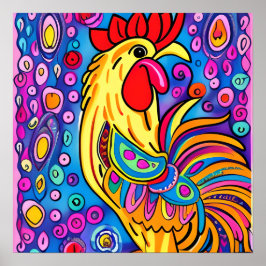 Funky Boho Tupp Farm Animal Porträtt Art Poster