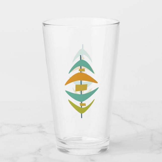 Funky Boomerang Mid Century Modern Glaskopp (Framsida)