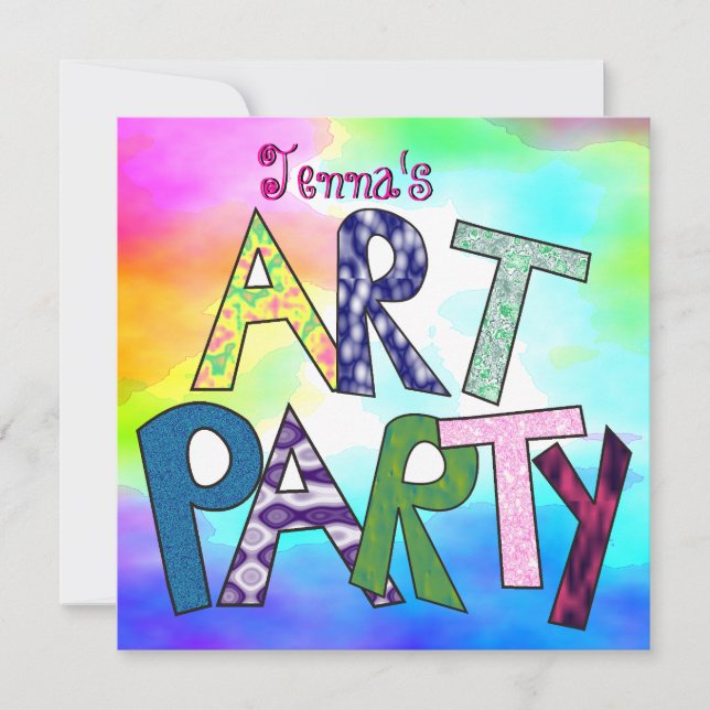 Funky Brev födelsedag Inbjudningar (Framsida)