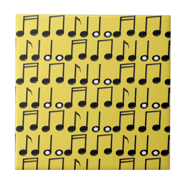 Funky Bright Musik noter Mönster Kakelplatta (Framsidan)