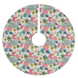 Funky Bright Retro-jul Julgransmatta Borstad Polyester