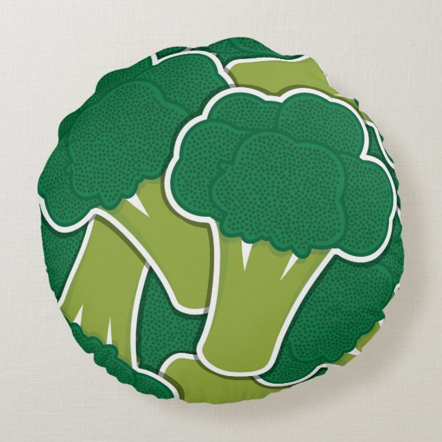 Funky broccoli rund kudde (Baksidan)