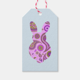 Funky Bunny i Crazy Paisley Gift-etikett Presentetikett