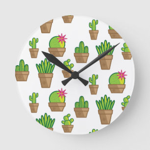 Funky Cactus Rund Klocka