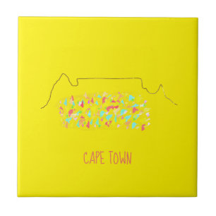 Funky Cape Town ZA Table Mountain Färgrik Kakelplatta