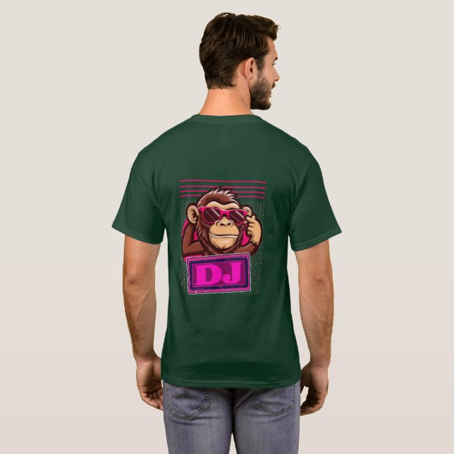 Funky Cartoon Monkey Grafisk T-Shirt  (Hel baksida)