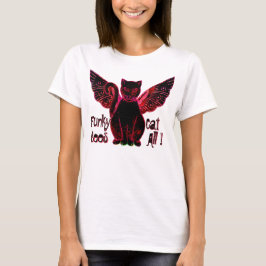 Funky Cat Black (Dam Långärmad T-Shirt) Tröja
