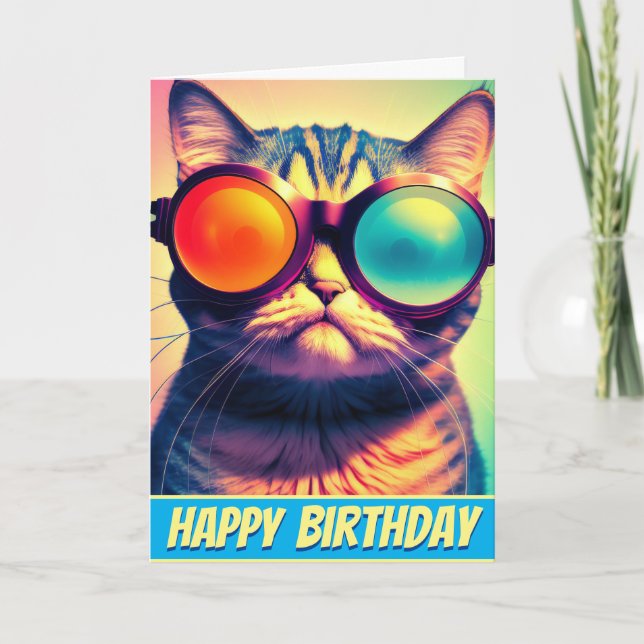 Funky Cats Psychedelic Acid Dream World Kort (Framsida)