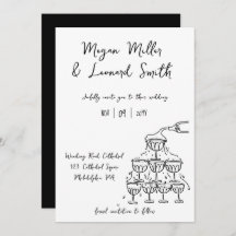 Funky champagne torn spara datumet bröllop