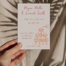 Funky champagne torn spara datumet bröllop inbjudningar