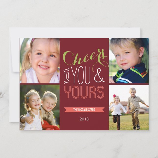 Funky Cheers Holiday Photo Cards Julkort (Framsida)