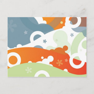 Funky Cherry Abstrakt Postcard Vykort