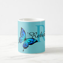 Funky Chic Butterfly Monogram Coffee Mugg