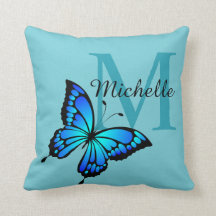 Funky Chic Butterfly Monogram Dekorativ kudde