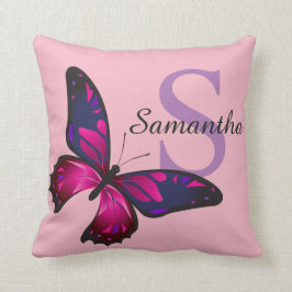 Funky Chic Butterfly Monogram Dekorativ kudde