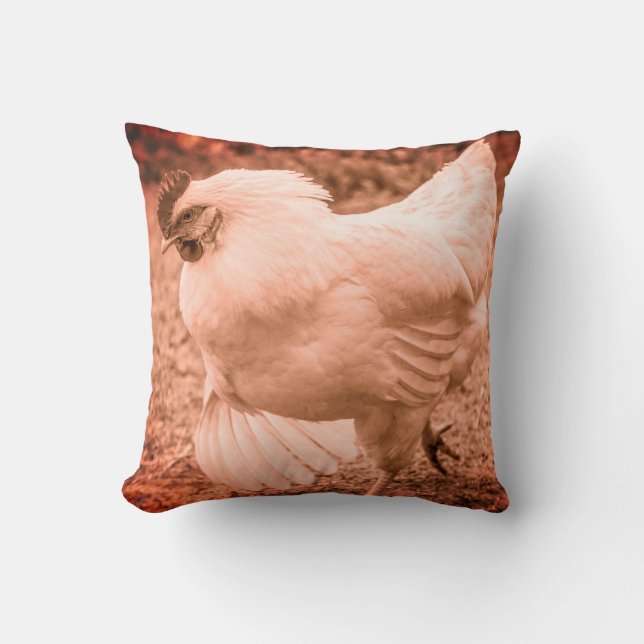 Funky Chicken Hen Hy-Line Silver Brown Kudde (Framsida)