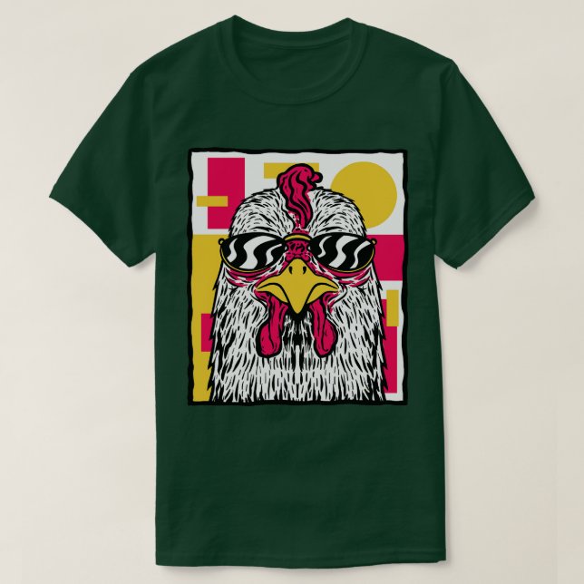 Funky Chicken Illustration T Shirt (Design framsida)